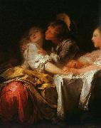 Jean-Honore Fragonard Stolen Kiss Detail painting
